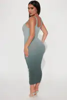 Tie-Dye Midi Dress – Teal Combo, Scoop Neck, Sleeveless & Stretchy – 94% Cotton(Teal/combo,XS)