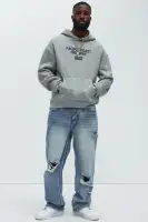 Heather Grey Long Sleeve Screen Print Cotton-Polyester Hoodie(Heather Grey,S)