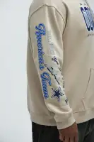 Hooded Drawstring Kangaroo Pocket Sand-colored Jacket(Sand,S)