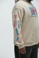 Hooded Drawstring Kangaroo Pocket Sand-colored Jacket(Sand,S)