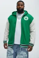 Kelly Green Hooded Drawstring Long Sleeve Front Zip Ribbed Cuff Jacket(Kelly Green,S)