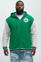 Kelly Green Hooded Drawstring Long Sleeve Front Zip Ribbed Cuff Jacket(Kelly Green,S)