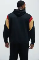 Hooded Front Zipper Long Sleeve Casual Shell Coated Jacket(Red/Black,S)