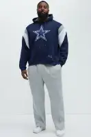 Navy Hooded Drawstring Shell & Lining Blend Imported Jacket(Navy,S)