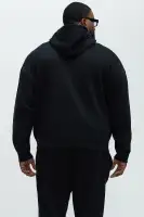 Black Screen Print Casual Long Sleeve Hoodie(Black,S)