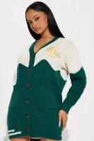 Stylish Pink & Hunter Sweatshirt Mini Dress - Long Sleeves, Y-Neckline, Embroidered Detail, Button Front, Stretchy & Comfortable(Hunter,XS)