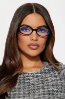 Blue Light Blocking Glasses with Plastic Frames in Black and Red(Black,OS)