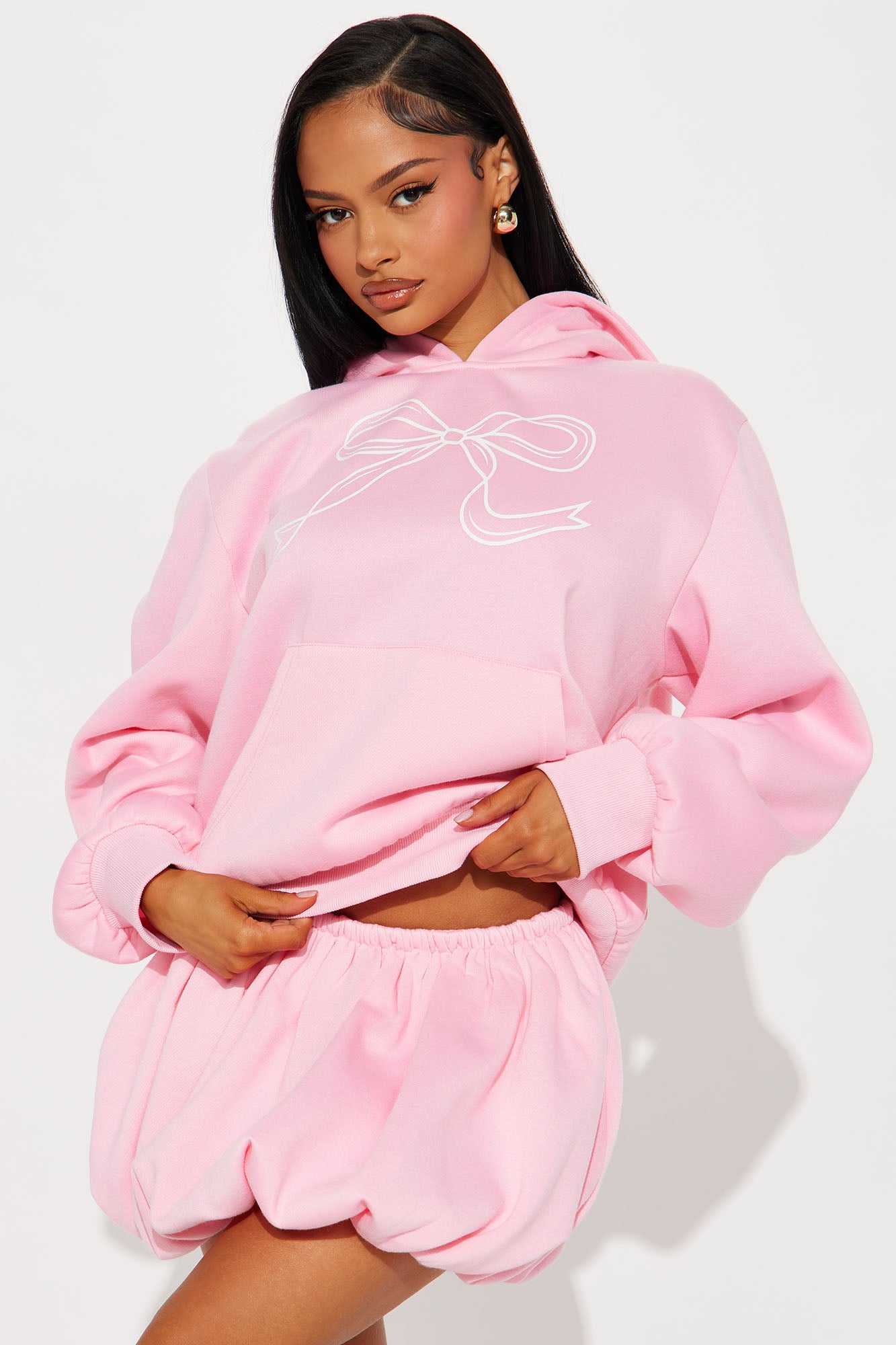 Stylish Tube Top & Bubble Hem Skirt Set with Elastic Waistband