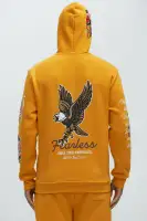 Halter Design Yellow 60% Cotton 40% Polyester Kangaroo Pocket Sweater(Yellow,S)