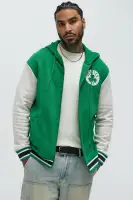 Kelly Green Hooded Drawstring Long Sleeve Front Zip Ribbed Cuff Jacket(Kelly Green,S)