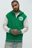 Kelly Green Hooded Drawstring Long Sleeve Front Zip Ribbed Cuff Jacket