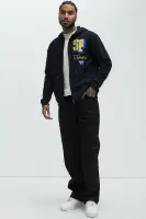 Warriors Fearless Zip-Up Fleece Hoodie(Black,S)
