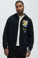 Warriors Fearless Zip-Up Fleece Hoodie(Black,S)