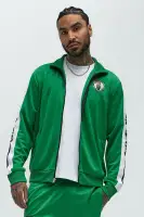 Mock Neck Front Zipper Kelly Green Track Jacket(Kelly Green,S)
