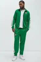 Mock Neck Front Zipper Kelly Green Track Jacket(Kelly Green,S)