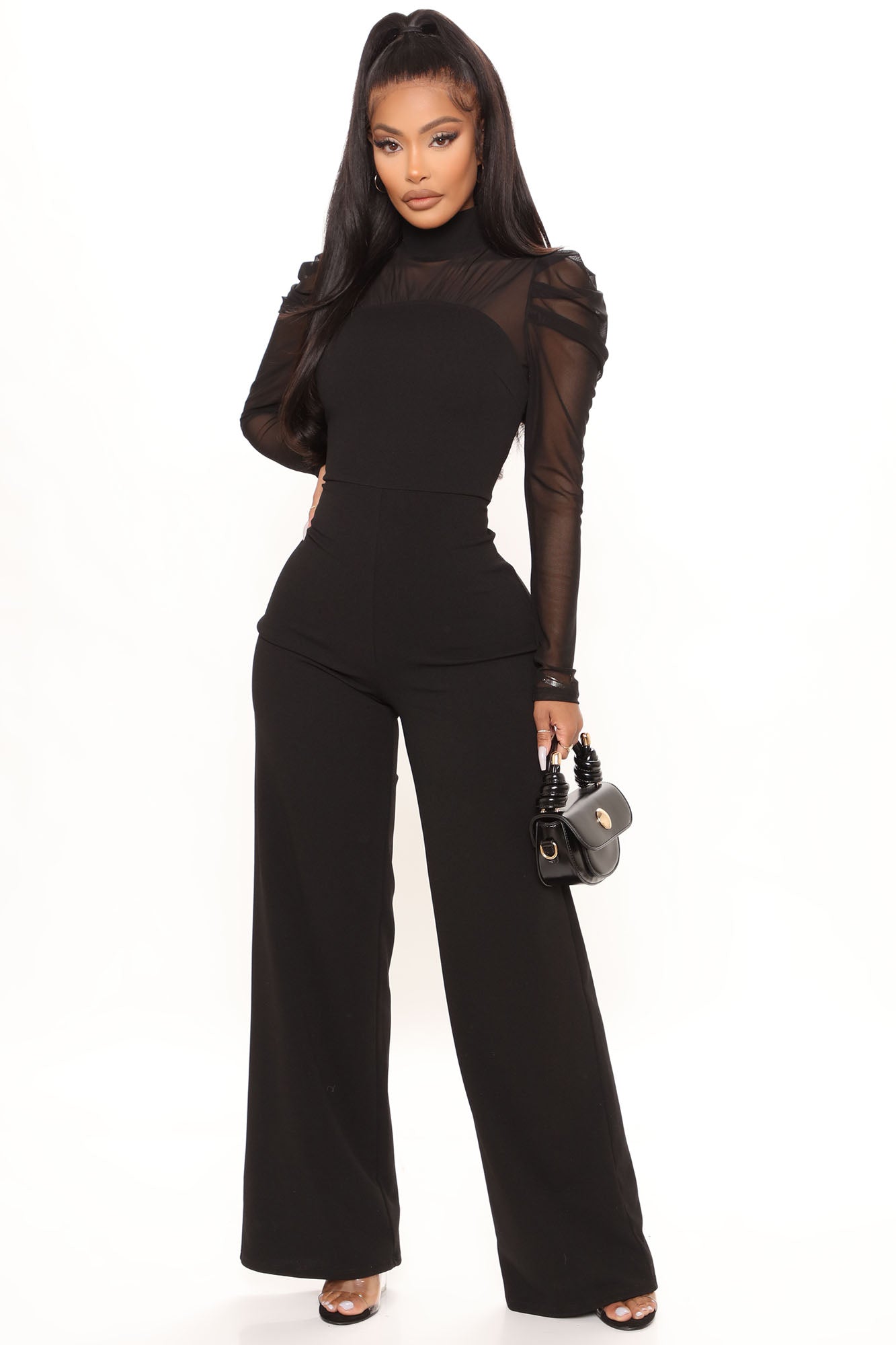 Elegant Strapless Jumpsuit with Bow Detail & Back Zipper – Stretch Polyester Blend