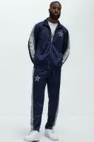 Navy Elastic Waist Drawstring Side Shell & Lining Polyester Imported Jumpsuit(Navy,S)