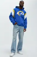 Crew Neck Long Sleeve Screen Print Cotton Polyester Blend Top(Blue,S)