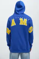 Hooded Quarter Zip LA Rams Patchwork Colorblock Sleeve Graphics Cinchable Drawstring Hem Elastic Cuff Long Sleeve Jacket