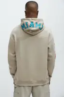 Hooded Drawstring Kangaroo Pocket Sand-colored Jacket(Sand,S)