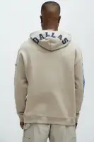 Hooded Drawstring Kangaroo Pocket Sand-colored Jacket(Sand,S)