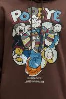 Crew Neck Short Sleeve Screen Print Recycled Cotton Polyester Unique Casual Top(Brown,S)