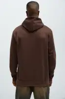 Crew Neck Short Sleeve Screen Print Recycled Cotton Polyester Unique Casual Top(Brown,S)