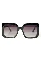 Product Title: Black Square Plastic Frame with Standard Lenses(Black,OS)