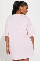 Pink Mini Dress with High Neckline & Short Sleeves – Stretchy 87% Polyester Blend(Pink,XS)