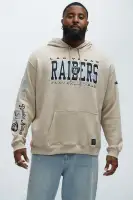 Black Drawstring Long Sleeve Front Back Sleeve Screen Print Hoodie(Sand,S)