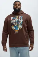 Crew Neck Short Sleeve Screen Print Recycled Cotton Polyester Unique Casual Top(Brown,S)