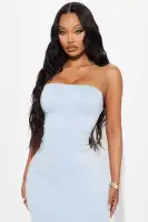 Elegant Light Blue Mermaid Gown with Train & Back Zipper – Stretchy Polyester-Rayon Blend(Light Blue,XS)