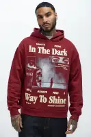 Burgundy Hoodie Long Sleeve Cotton Polyester Printed Imported