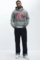 Charcoal Hoodie Long Sleeve Cotton Polyester Printed Imported(Heather Grey,S)