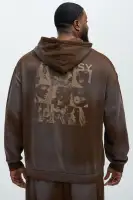 Mocha Hoodie Long Sleeve Cotton Polyester Printed Imported(Mocha,S)