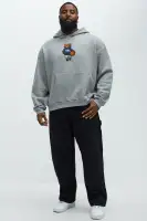 Heather Grey Long Sleeve Printed Cotton-Polyester Hoodie(Heather Grey,S)