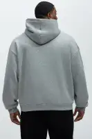 Charcoal Hoodie Long Sleeve Cotton Polyester Printed Imported(Heather Grey,S)