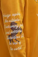 Halter Design Yellow 60% Cotton 40% Polyester Kangaroo Pocket Sweater(Yellow,S)