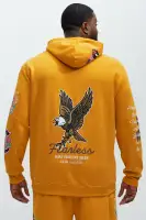 Halter Design Yellow 60% Cotton 40% Polyester Kangaroo Pocket Sweater(Yellow,S)
