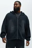 Black 100% Cotton Long Sleeve Hoodie Paired with Modern Wash Sweatpants(Black,S)