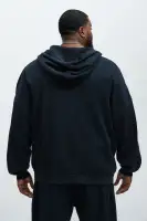 Black 100% Cotton Long Sleeve Hoodie Paired with Modern Wash Sweatpants(Black,S)
