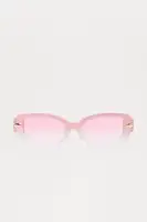 Product Title: Pink & Red Cat Eye Glasses with Color Lenses, Plastic Frame & Plaid Temple Design(Pink,OS)