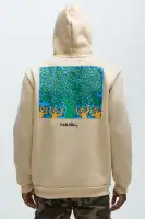Khaki Hoodie Long Sleeve 100% Polyester Printed Imported
