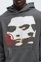 Charcoal Hoodie Long Sleeve Cotton Polyester Printed Imported(Grey,S)
