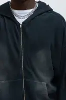 Black 100% Cotton Long Sleeve Hoodie Paired with Modern Wash Sweatpants(Black,S)