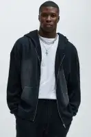 Black 100% Cotton Long Sleeve Hoodie Paired with Modern Wash Sweatpants(Black,S)