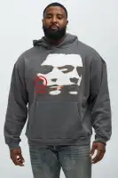 Charcoal Hoodie Long Sleeve Cotton Polyester Printed Imported(Grey,S)