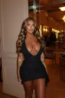 Sexy Plunge Neck Mini Dress - Sleeveless with Drape Detail & Back Zipper (Black/Lilac, Stretchy Polyester)(Black,XS)
