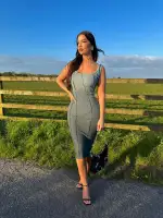 Tie-Dye Midi Dress – Teal Combo, Scoop Neck, Sleeveless & Stretchy – 94% Cotton