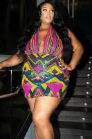 "Sparkling Sequin Mini Dress with Back Zipper & Halter Neck – Stretch Lined & Glamorous(Multi,XS)